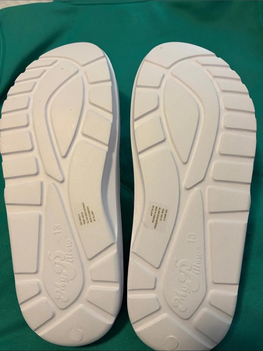White Slide Sandals with Cushioned Support by MyPillow